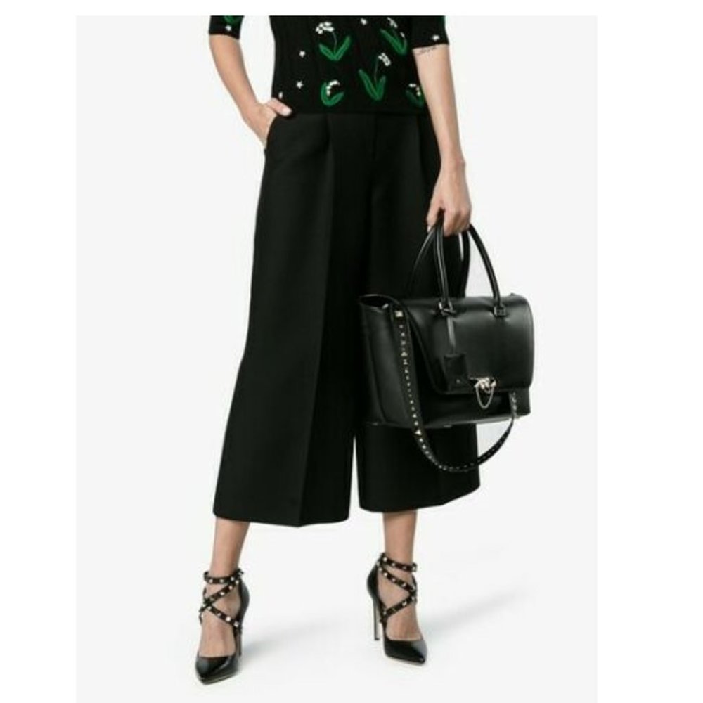 $2745 Valentino Demilune Flap Satchel Leather Smal - Picture 4 of 12